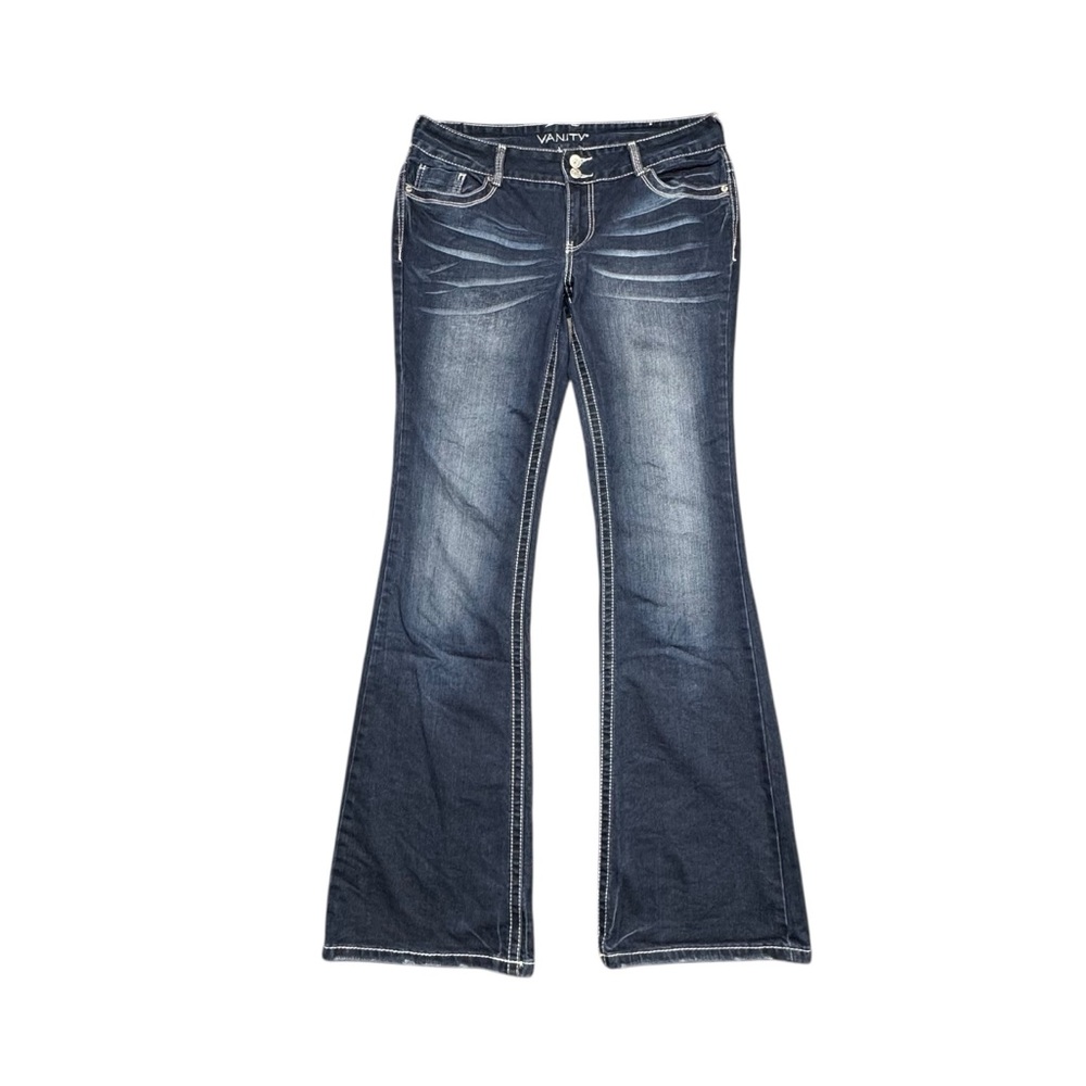 Vanity Renee Boot Cut Jeans Womens 29X35 Long Blue Stretch Denim Mid Rise Casual